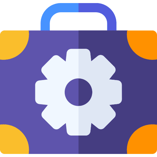 Briefcase gear supporter configuration icon Briefcase gear supporter configuration icon
