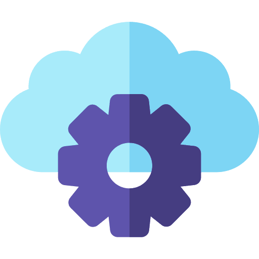Cloud big data cogwheel storage icon Cloud big data cogwheel storage icon