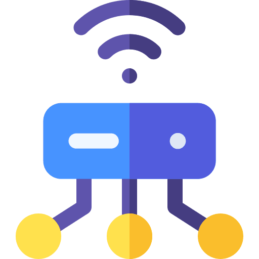 Server hosting wireless connection database icon Server hosting wireless connection database icon