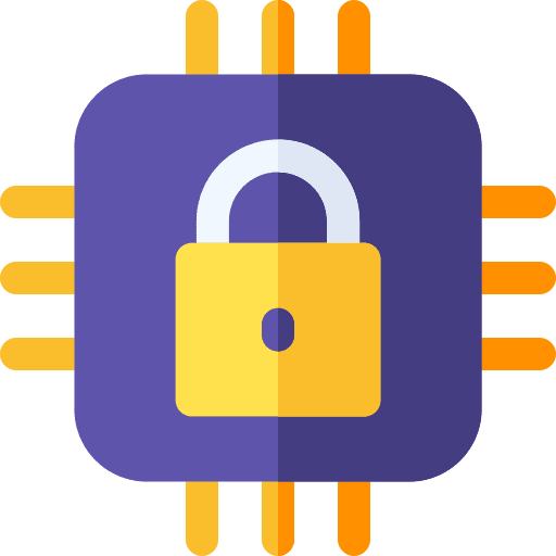 Chip padlock electronics power icon Chip padlock electronics power icon