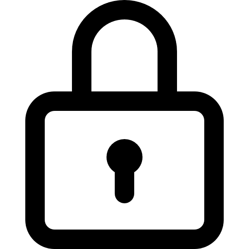 Padlock tools and utensils caps lock secure icon