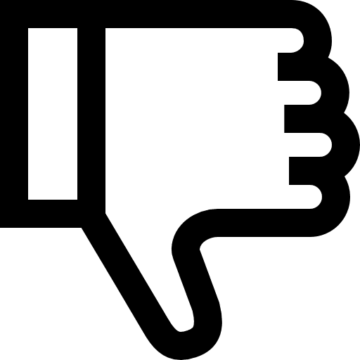 Dislike hands against dislike icon