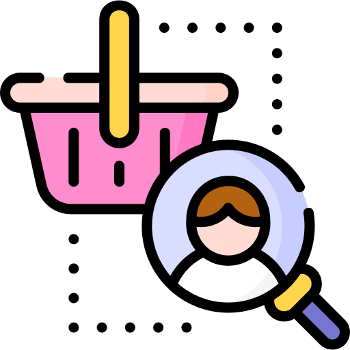 Consumer magnifying glass investigation commerce and shopping icon Consumer magnifying glass investigation commerce and shopping icon