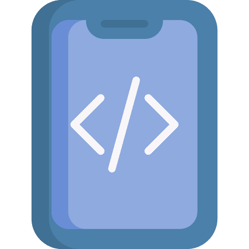 Coding device development mobile icon Coding device development mobile icon