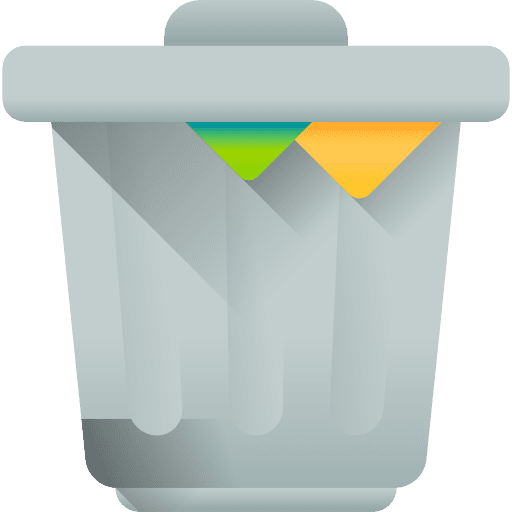 Trash bin interface basket icon