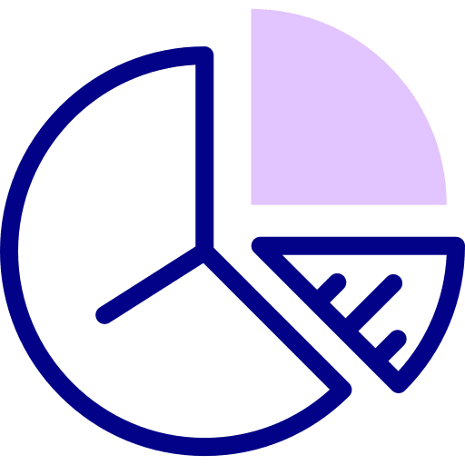 Pie chart analysis graphs business and finance icon