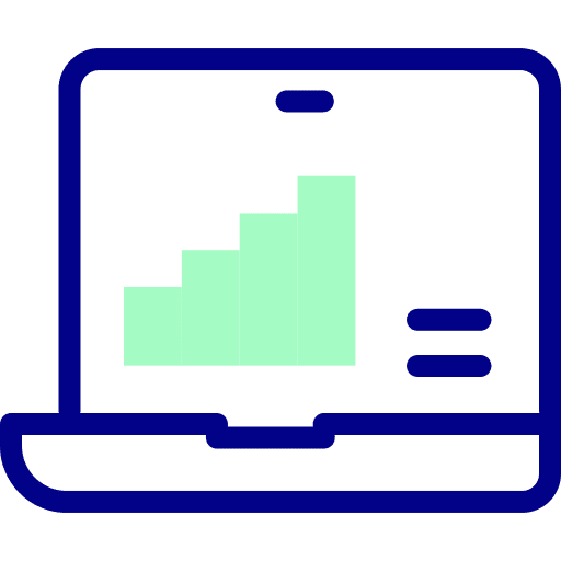Laptop stats laptop profits icon Laptop stats laptop profits icon