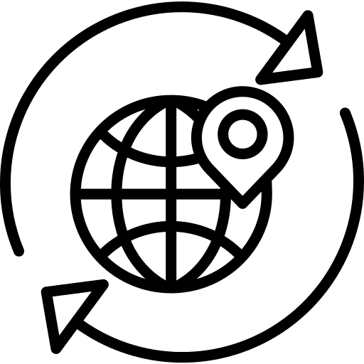 Location signs worldwide global icon