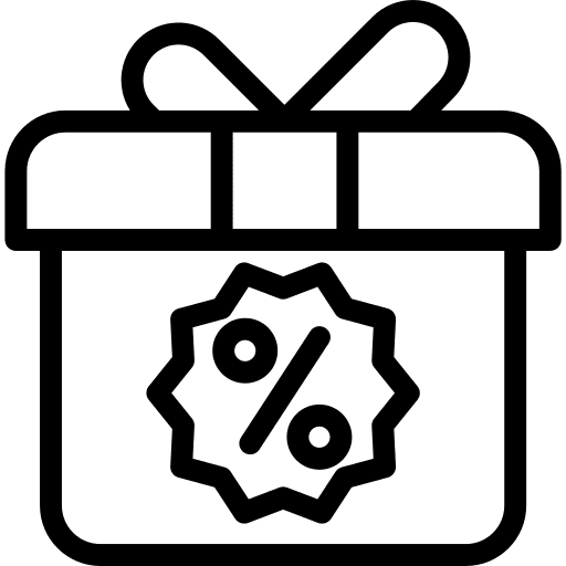 Discount birthday and party sale box icon