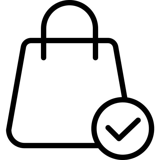 Shopping bag commerce shopping check mark icon