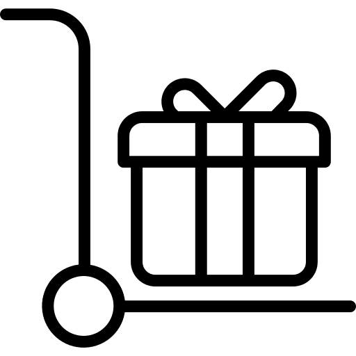 Trolley present trolley shopping bag icon