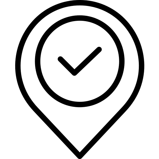 Location check check in map location icon