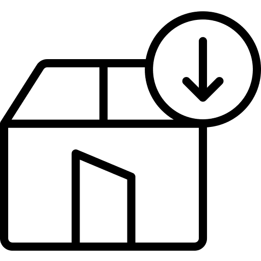 Package down arrow pack shipping and delivery icon