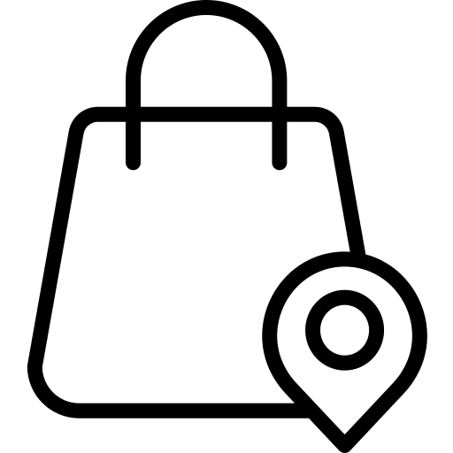 Shopping bag location pin maps and location delivery icon