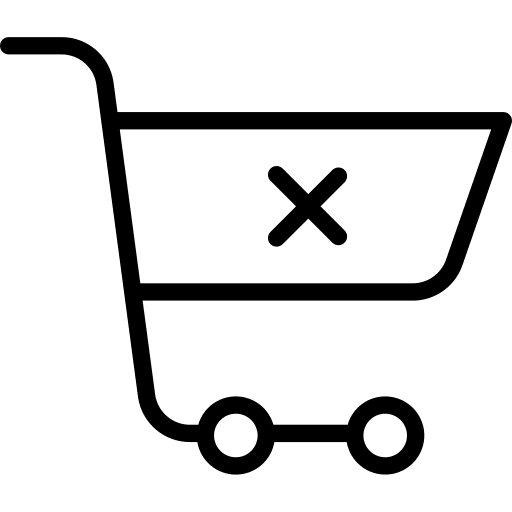 Shopping cart shopping store supermarket cancel icon