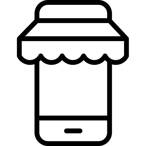 Shopping online mobile phone online shop ecommerce icon