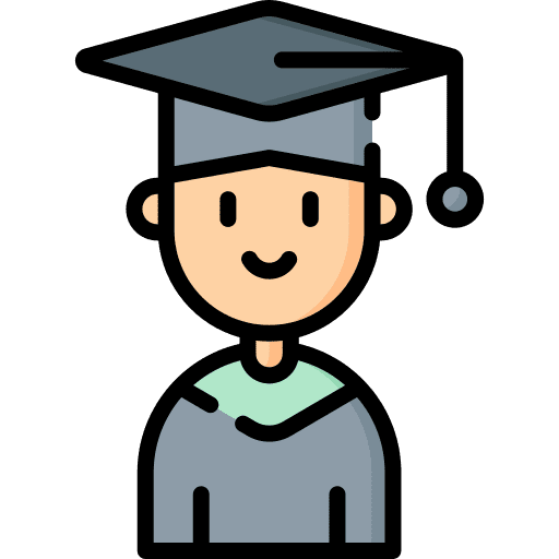 Graduated student graduation hat academic icon