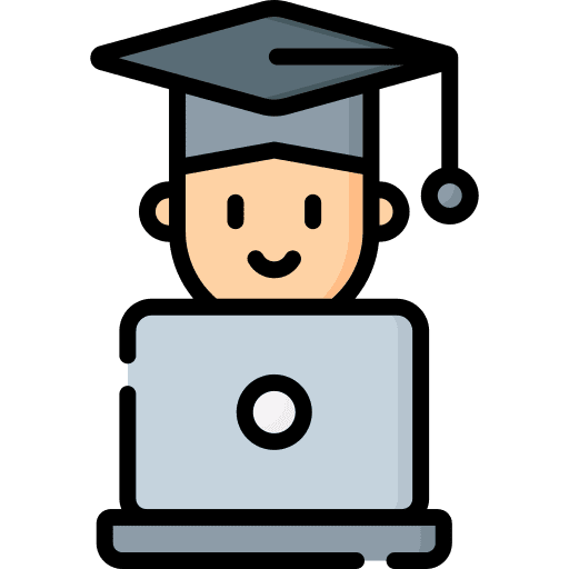 Graduation computer virtual avatar icon Graduation computer virtual avatar icon