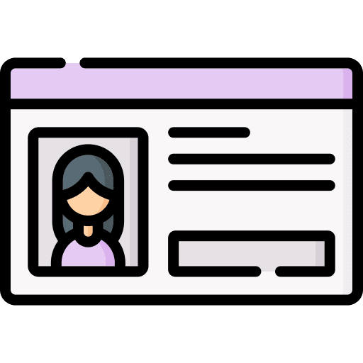 Student card identification user pass icon Student card identification user pass icon