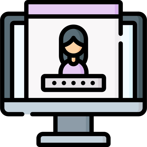Account user girl electronics icon Account user girl electronics icon