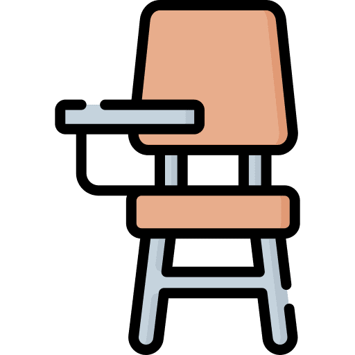 Desk chair college school university icon Desk chair college school university icon