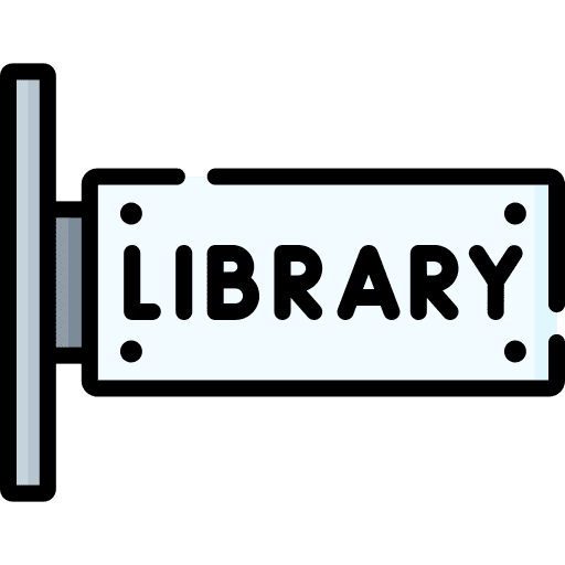 Library college signboard signaling icon Library college signboard signaling icon