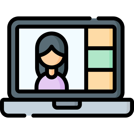 Online class woman education laptop icon Online class woman education laptop icon