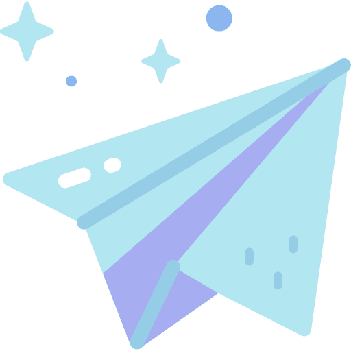 Paper plane direct origami craft icon