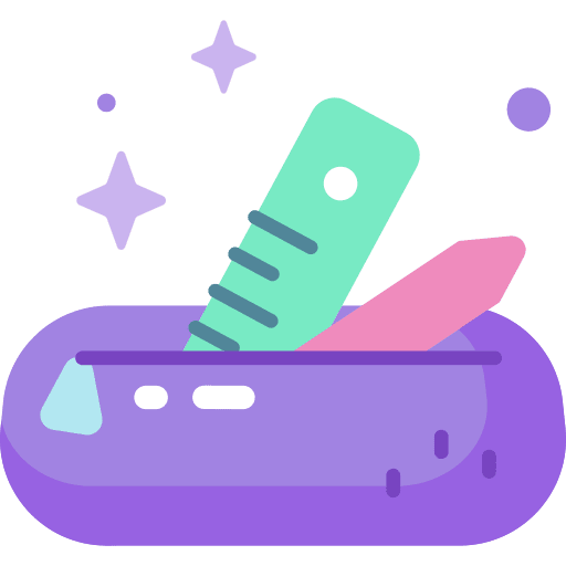 Pencil case stationery ruler pen icon