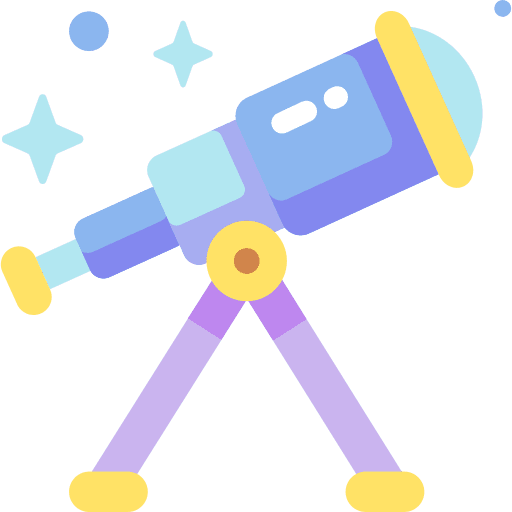 Telescope astronomy science education icon