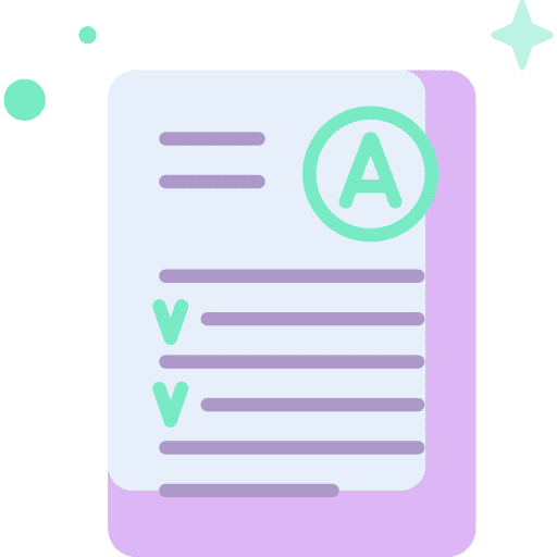 Exam document test mark icon