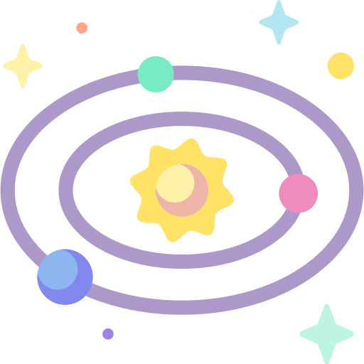 Solar system orbit education space icon