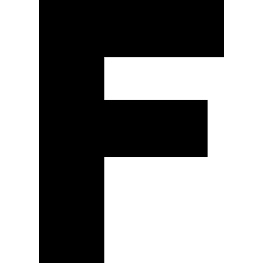 F alphabet shapes and symbols typographical icon