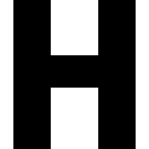 H signaling typographical shapes and symbols icon