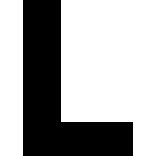 L typographical signaling shapes and symbols icon