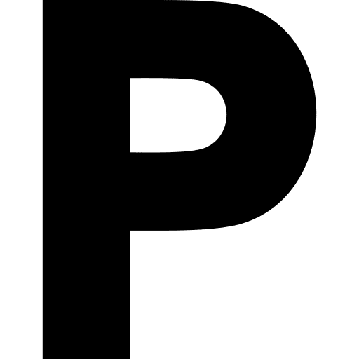 P typographical consonant alphabet icon P typographical consonant alphabet icon