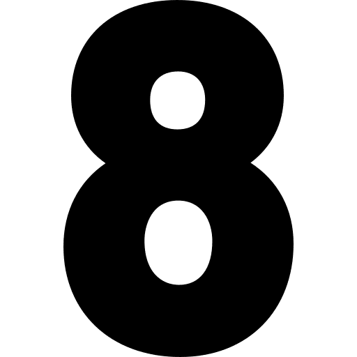 Eight eight shapes and symbols character icon Eight eight shapes and symbols character icon