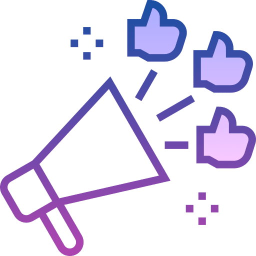 Marketing communications media thumbs up icon