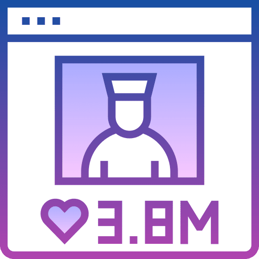 Influencer user likes web icon Influencer user likes web icon