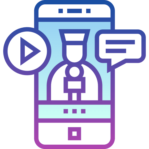 Live messaging communications smartphone icon Live messaging communications smartphone icon