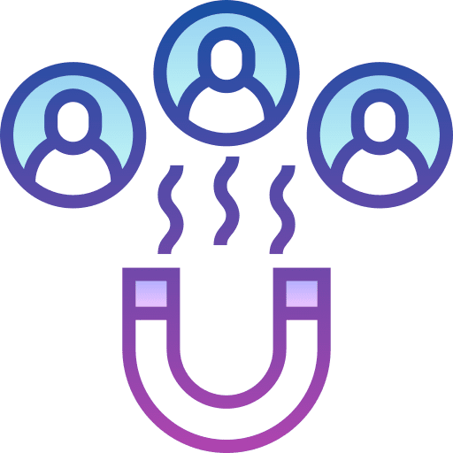 Users marketing attract engage icon Users marketing attract engage icon