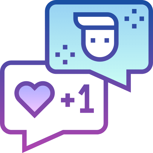 Chat follow heart user icon Chat follow heart user icon