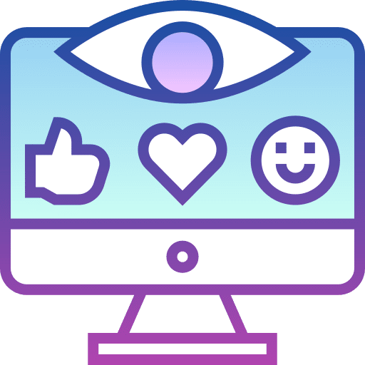 Social media thumbs up heart eye icon Social media thumbs up heart eye icon