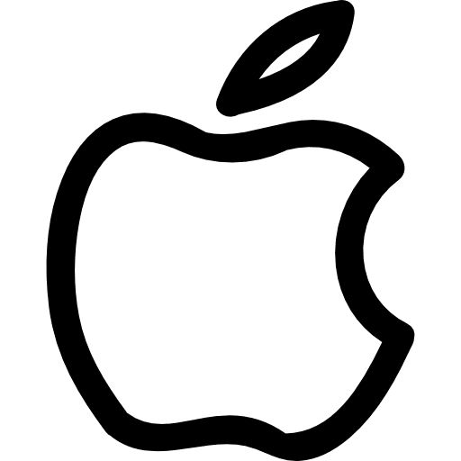 Apple brand hand drawn logo outline symbol apple logotype icon