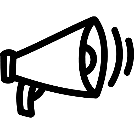 Megaphone hand drawn tool outline speaker interface audio icon