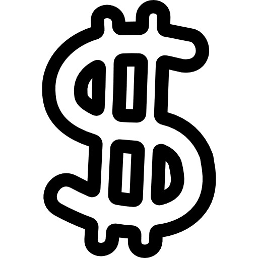 Money symbol hand drawn outline value commercial currency symbol icon