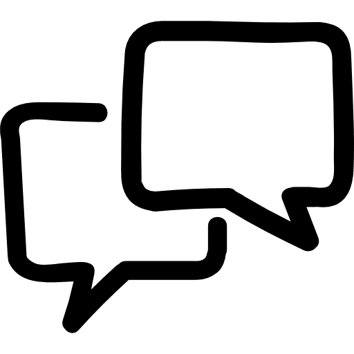 Chat bubbles couple hand drawn outlines speech bubbles two hand icon