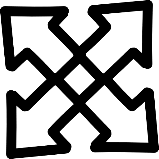 Expand hand drawn interface arrows symbol outline interface expand four icon