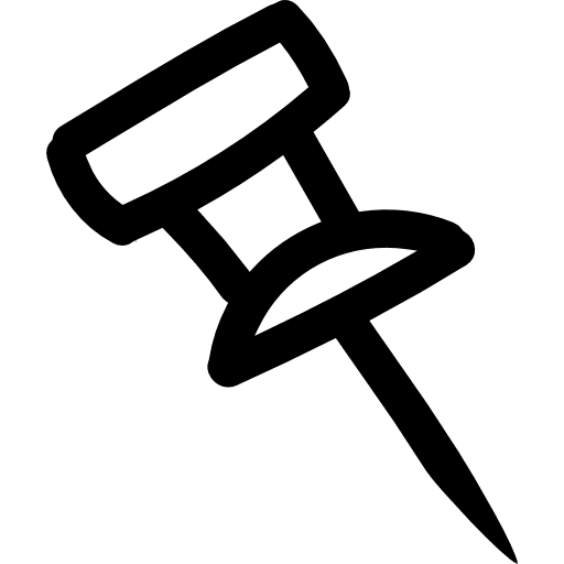 Pin hand drawn irregular outline irregular interface tools icon