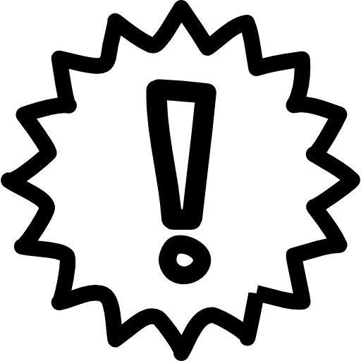 Alert hand drawn symbol attention exclamation sign icon